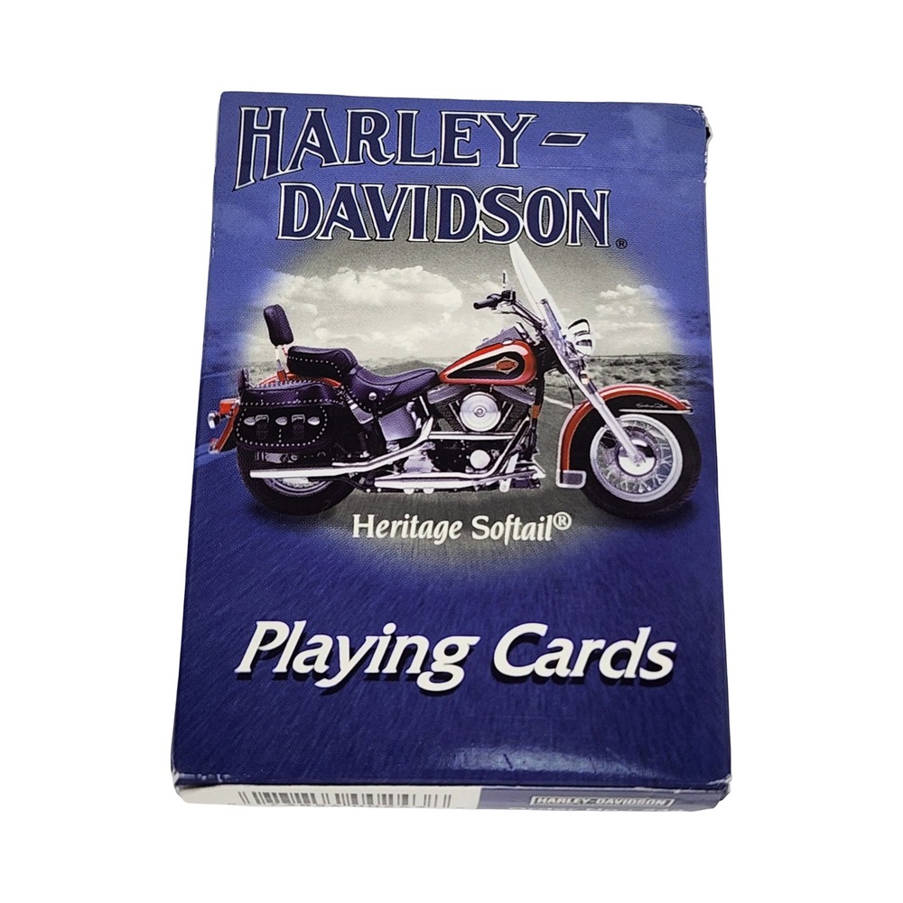 Harley-Davidson Heritage Softail Playing Cards 2003 US Playing Card Co Blue Deck